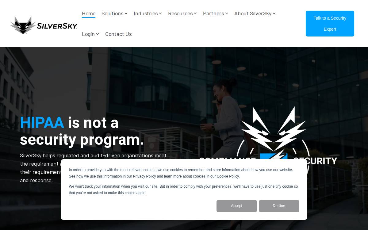 SilverSky website preview