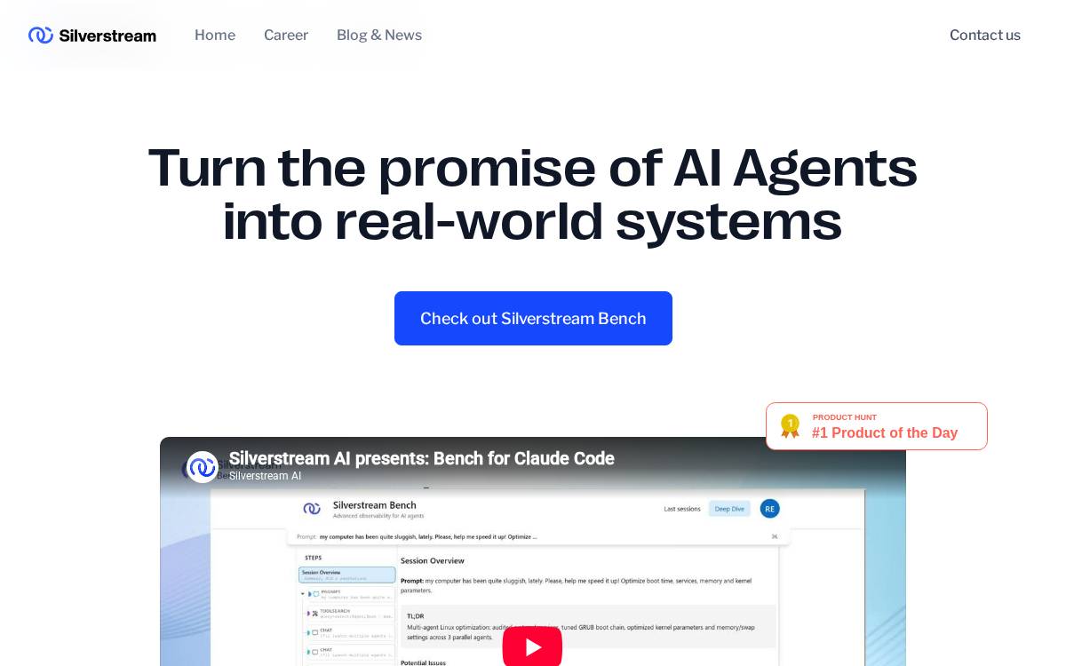Silverstream website preview