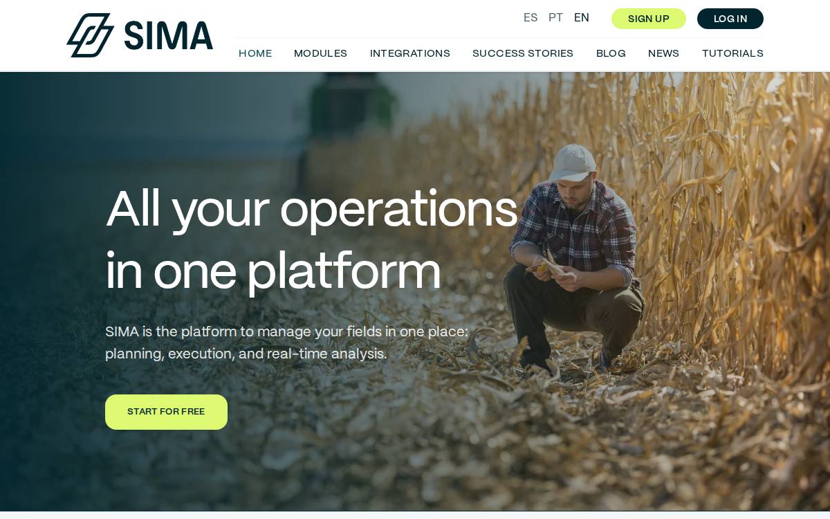SIMA website preview