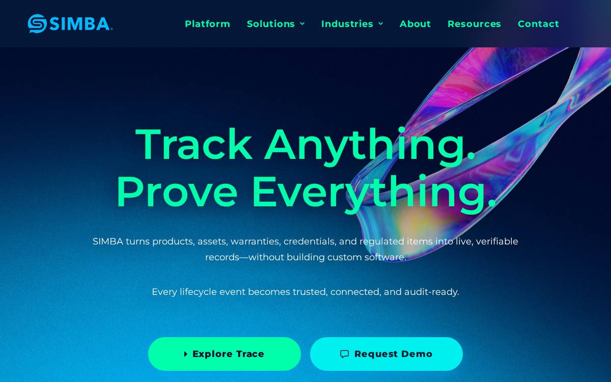 SIMBA Chain website preview