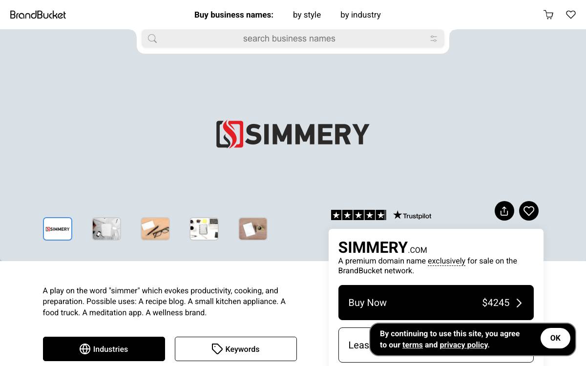 Simmery website preview