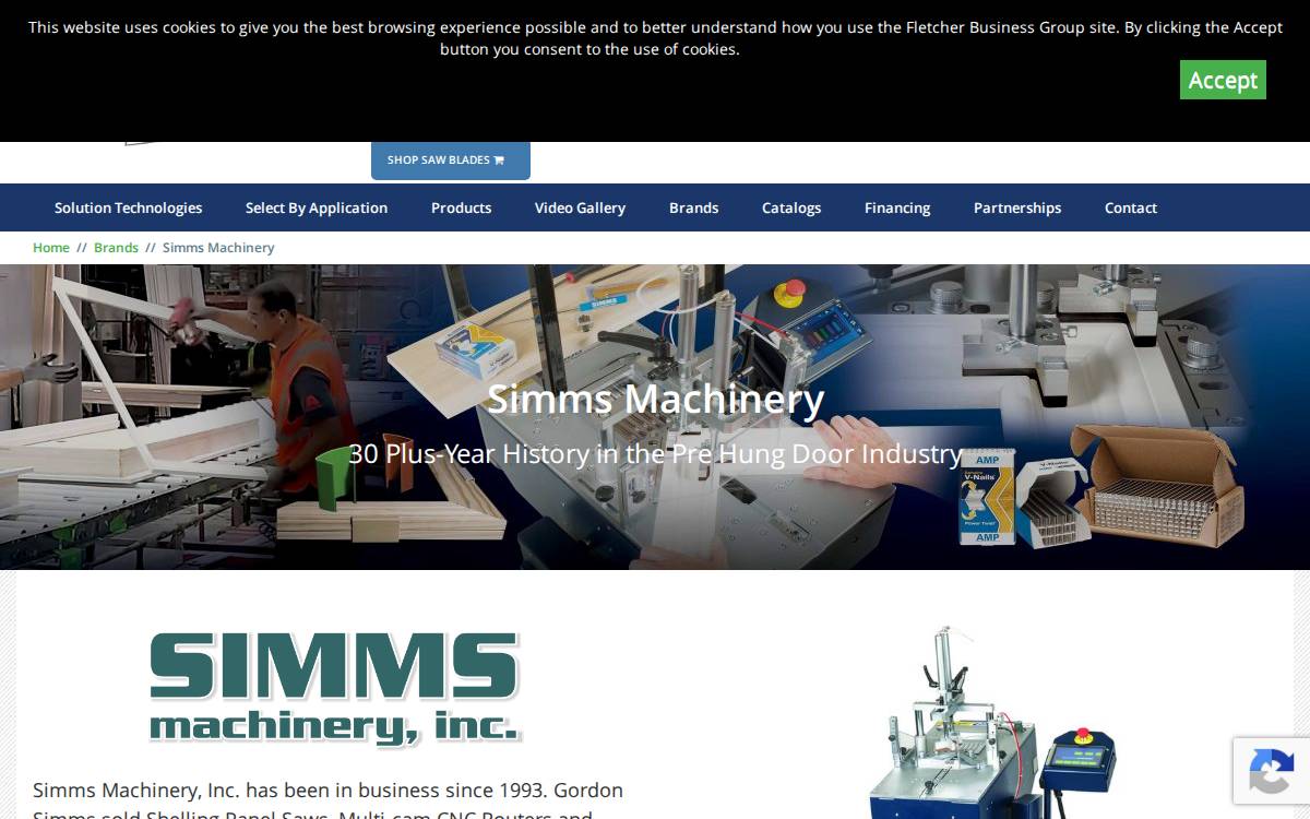 Simms website preview