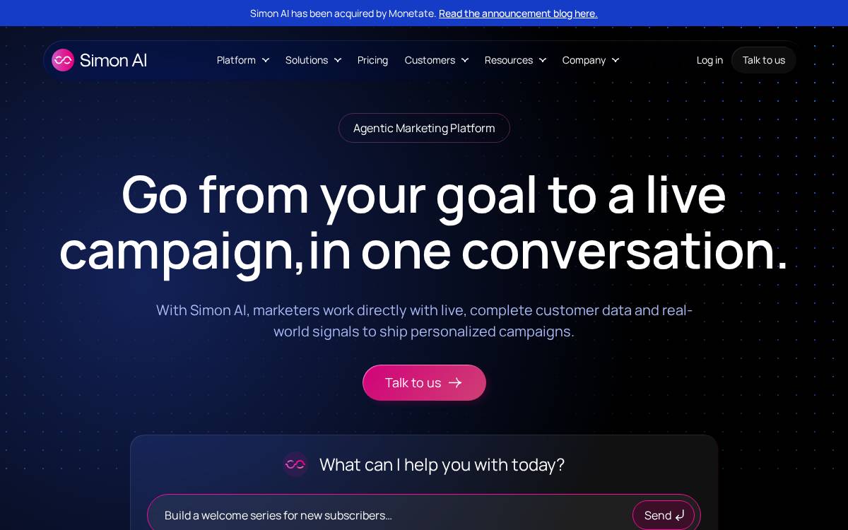 Simon Data website preview