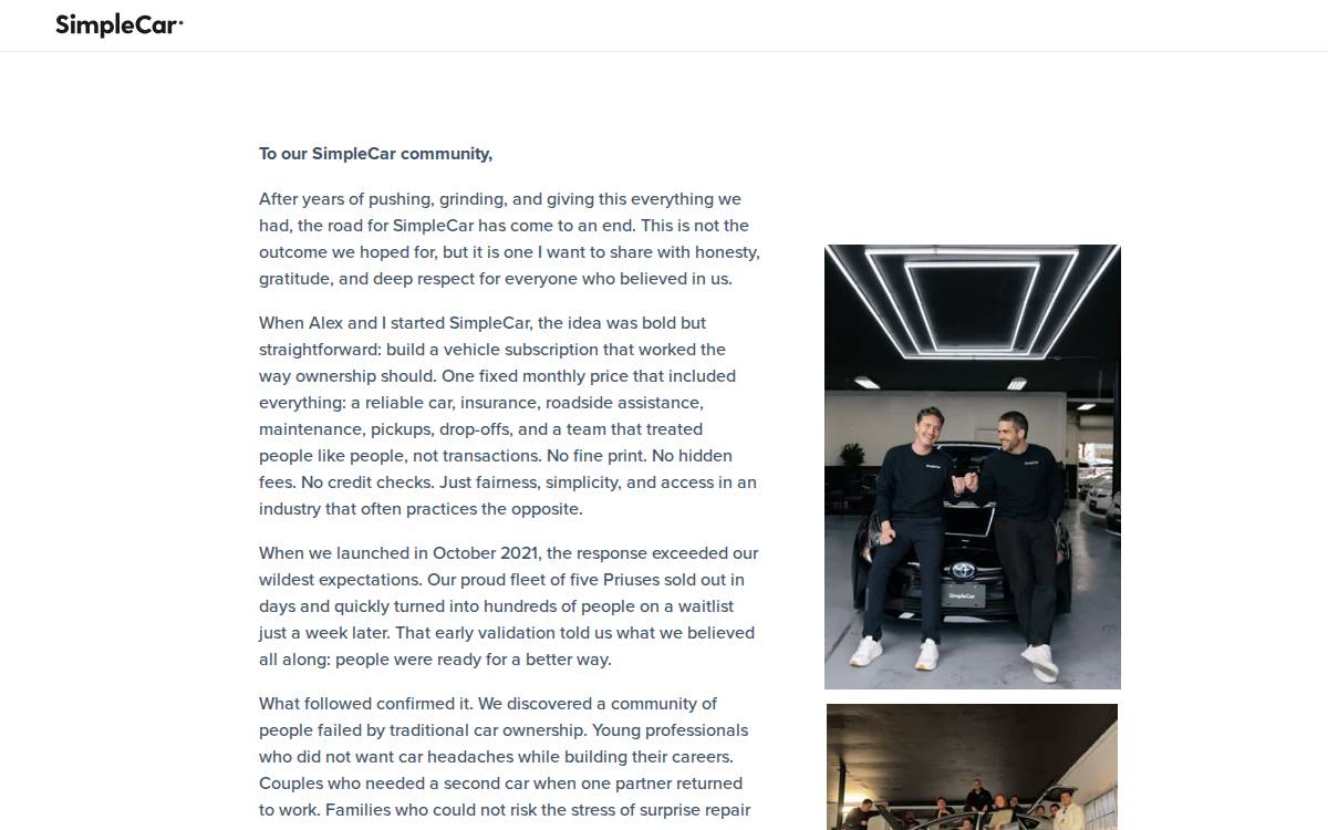 Simplecar website preview