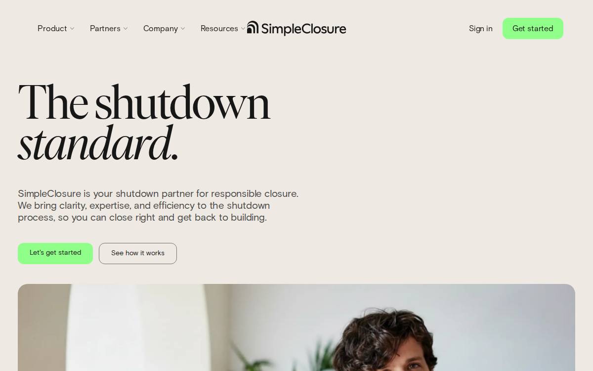 SimpleClosure website preview
