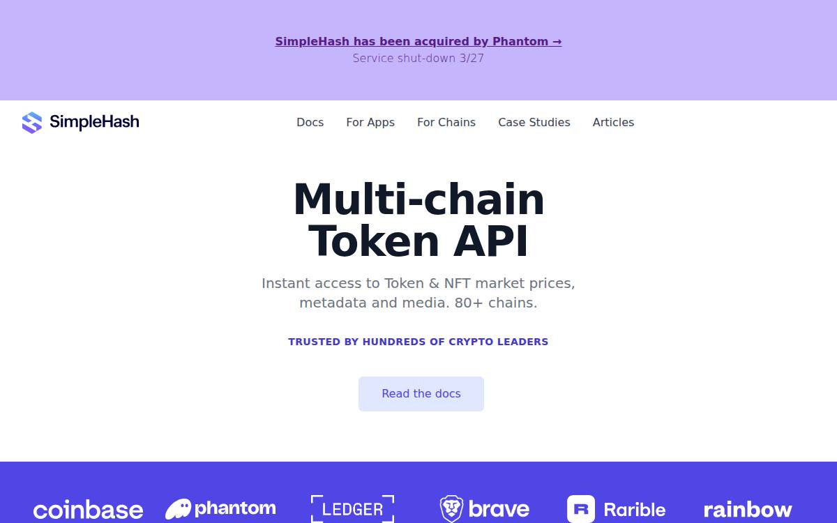 SimpleHash website preview