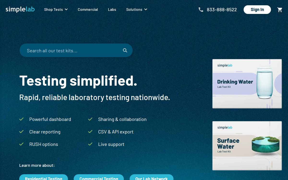SimpleLab website preview