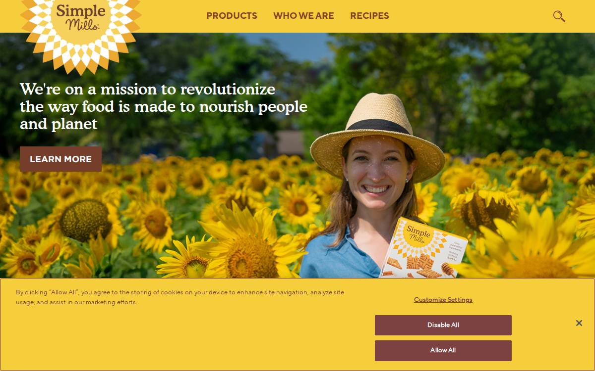 Simple Mills website preview