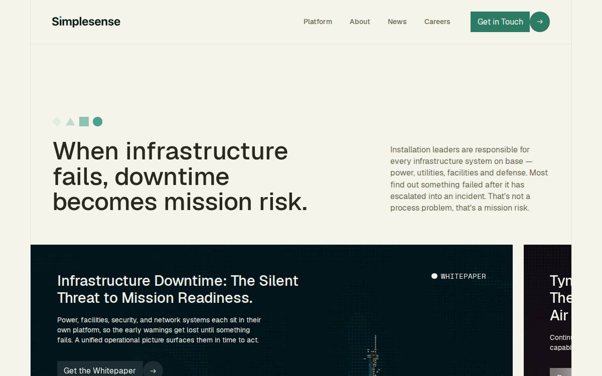 SimpleSense website preview