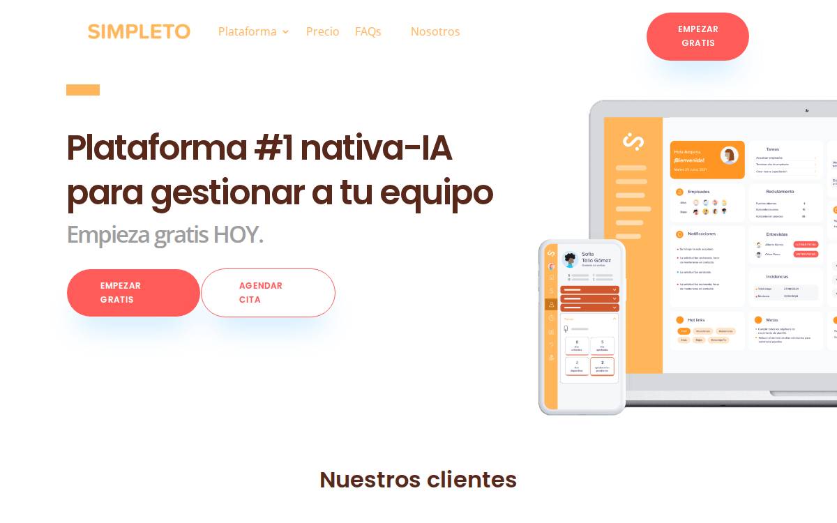 Simpleto website preview