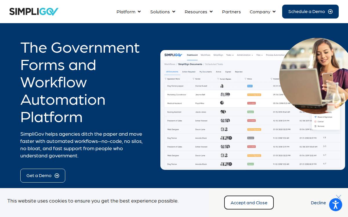 Simpligov website preview