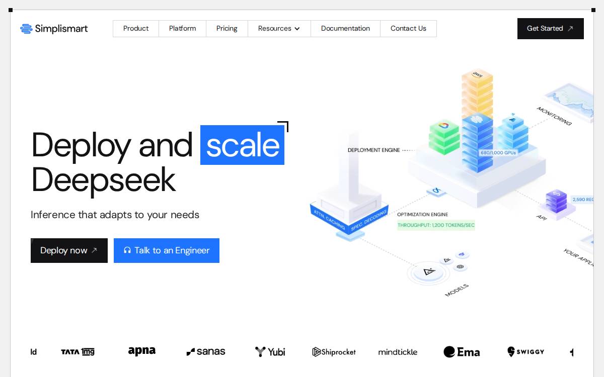Simplismart website preview