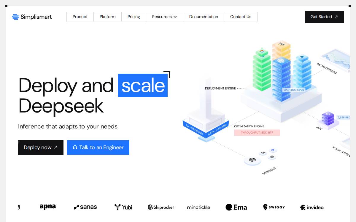 Simplismart website preview