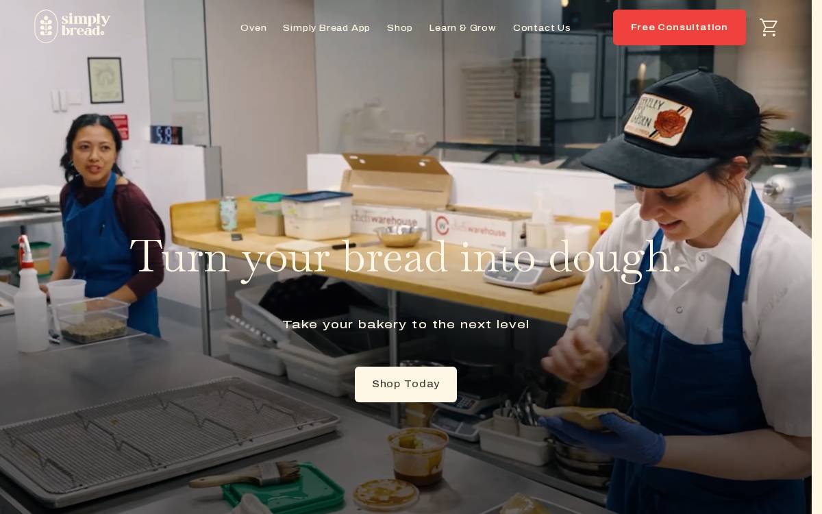 Simply Bread website preview