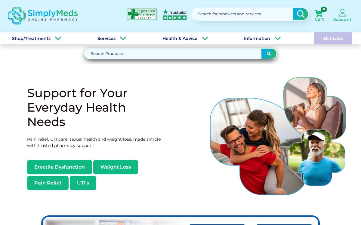 Simply Meds website preview