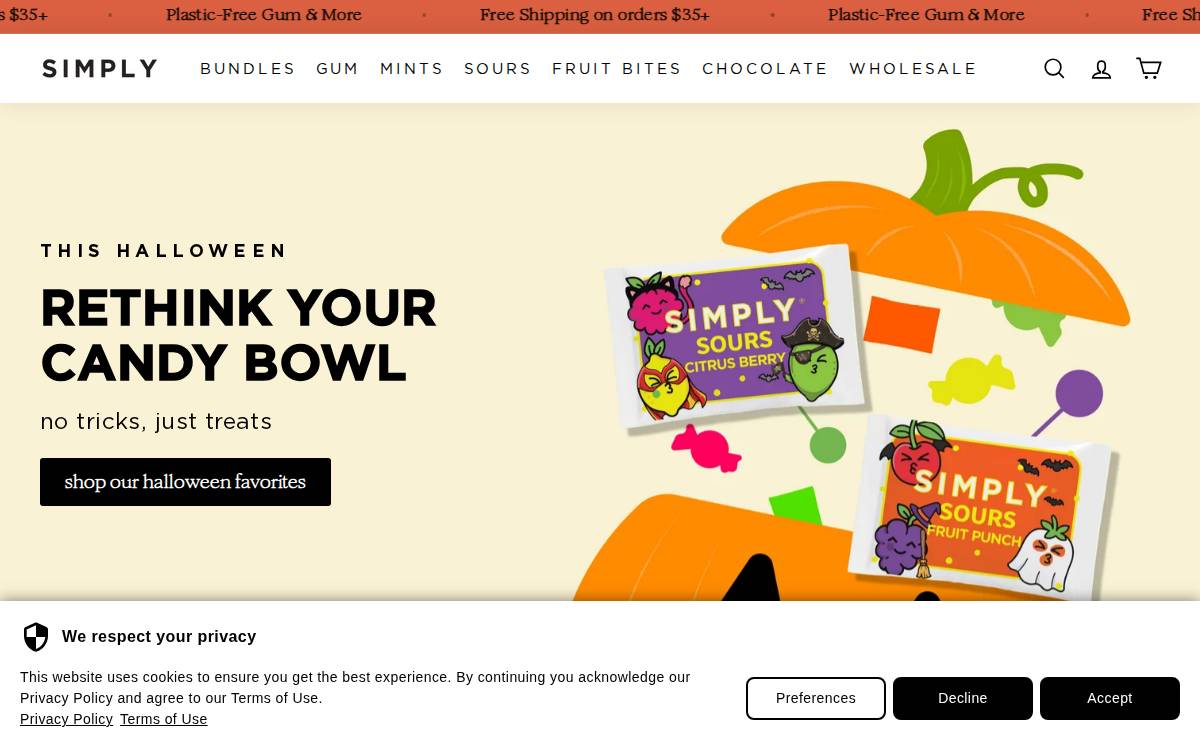 SimplyGum website preview