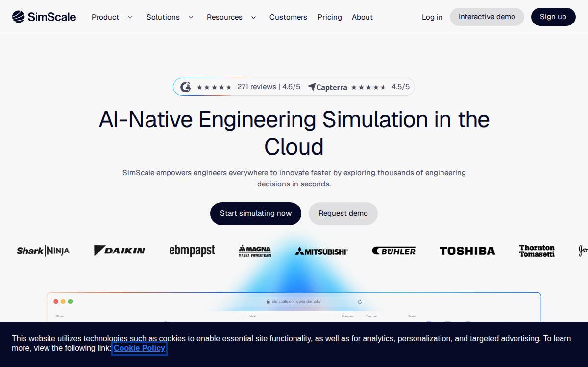 SimScale website preview