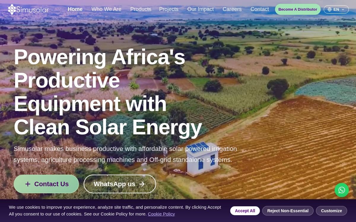 SimuSolar website preview