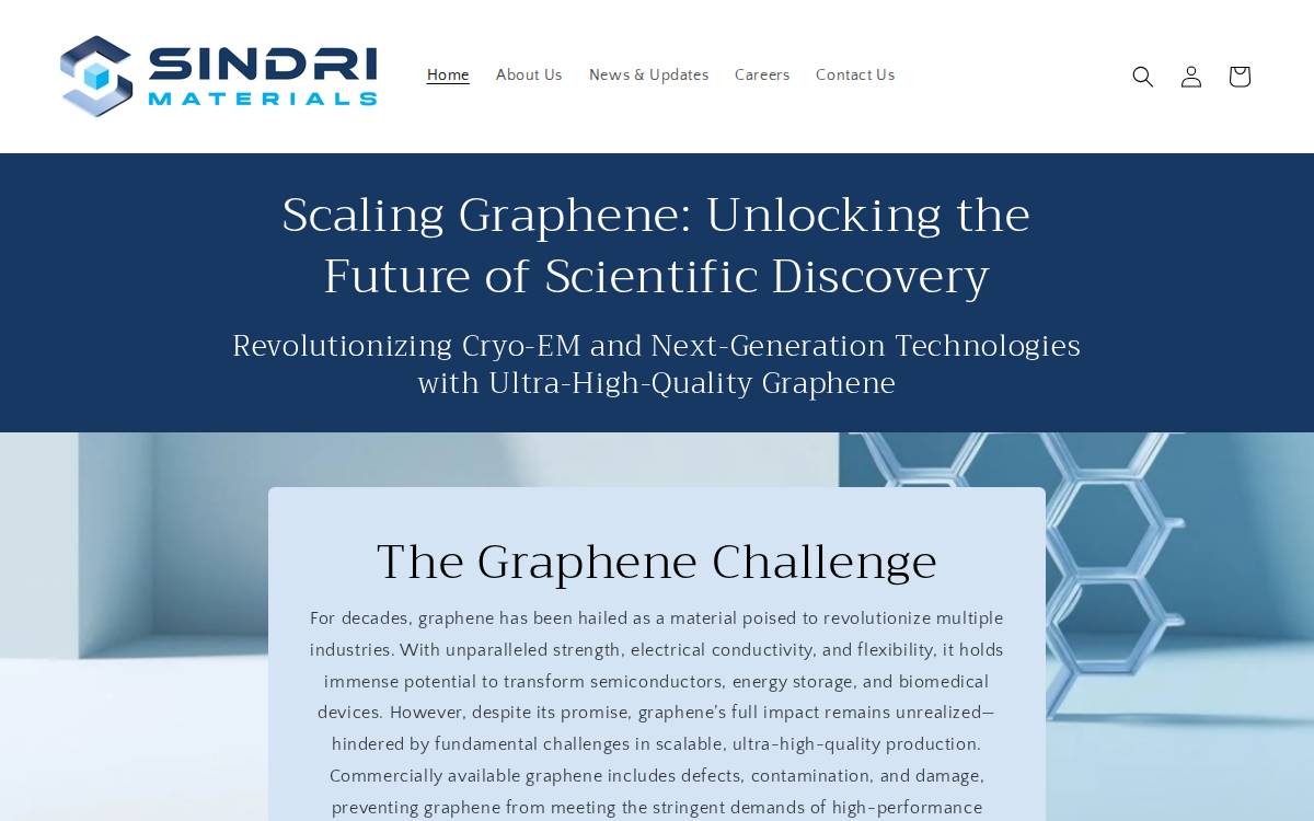 Sindri Materials website preview