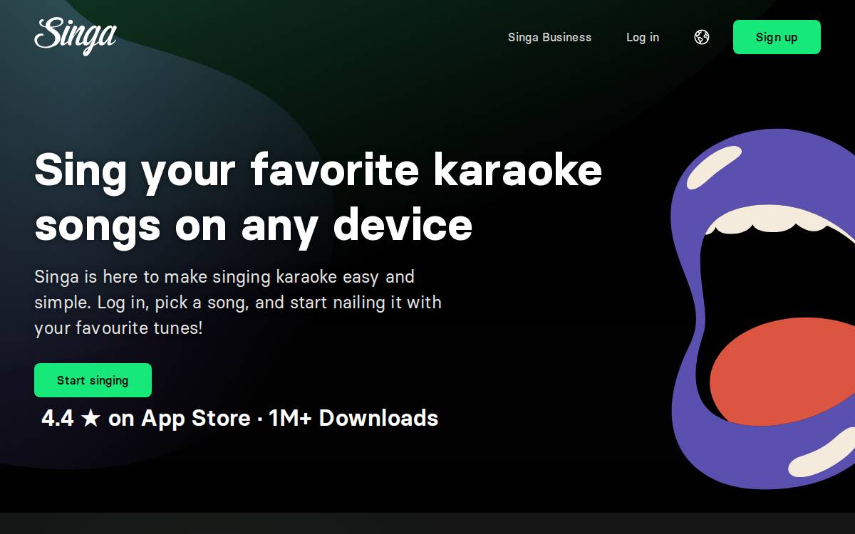Singa website preview
