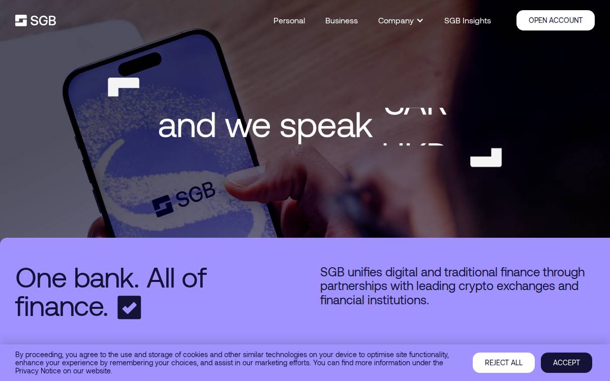 Singapore Gulf Bank website preview
