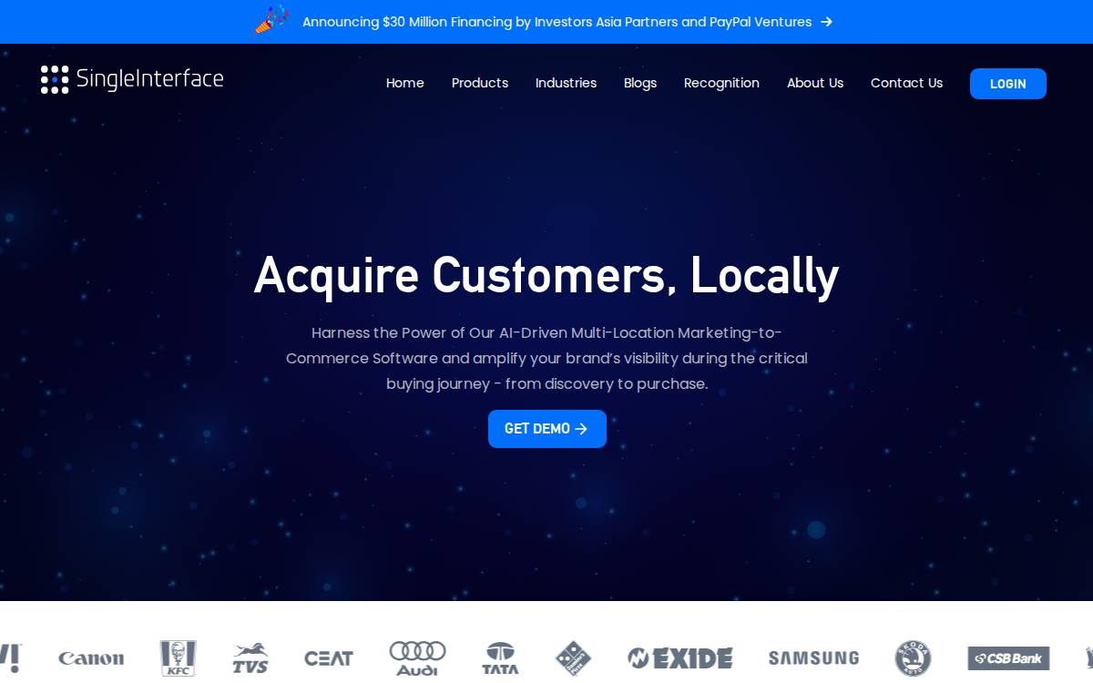 SingleInterface website preview