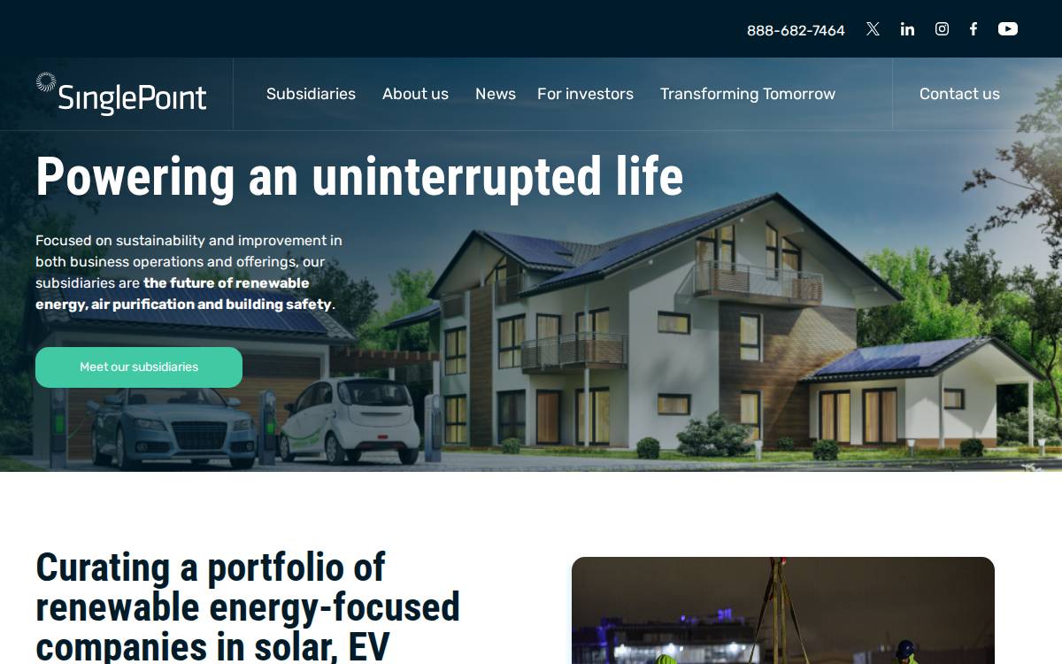 SinglePoint website preview