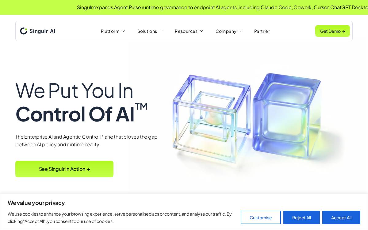 Singulr AI website preview
