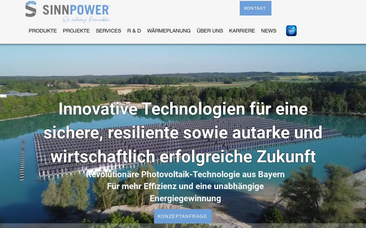 SINN Power website preview