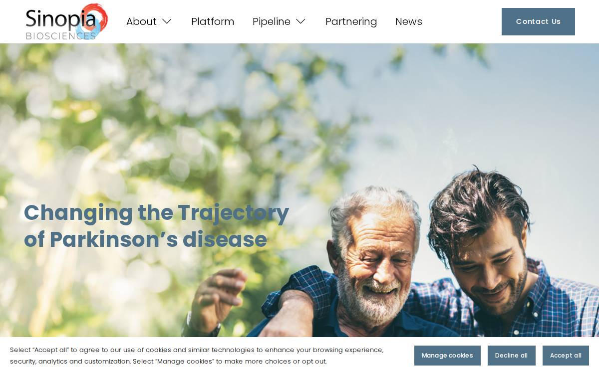 Sinopia Biosciences website preview