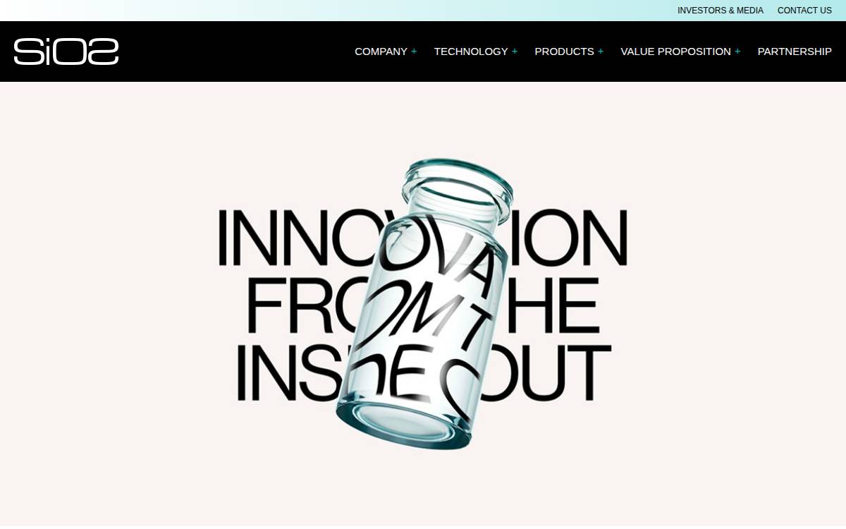 SiO2 Medical Products website preview