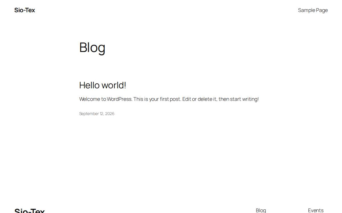 SioTeX website preview