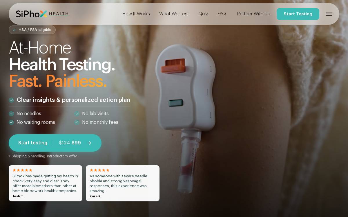 SiPhox Health website preview