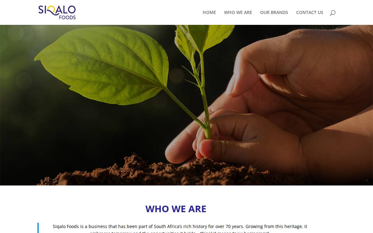 Siqalo Foods website preview