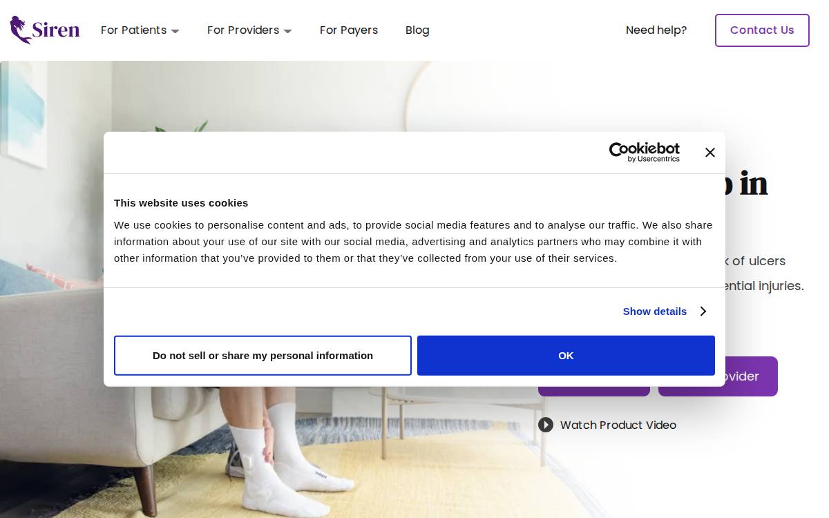 Siren Care website preview