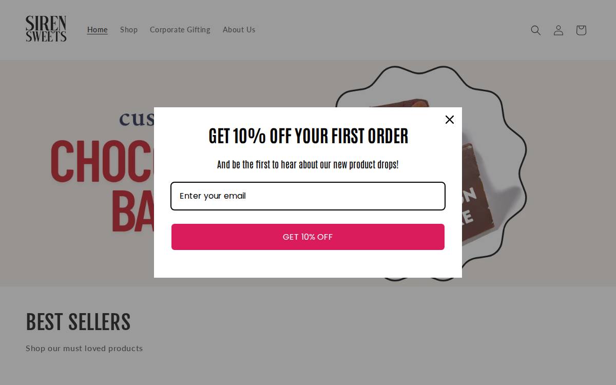 Siren Snacks website preview