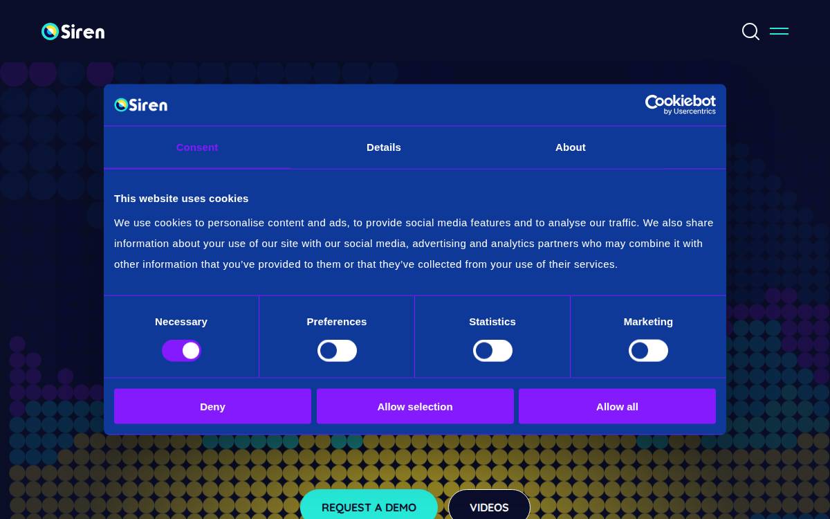 Siren Solutions website preview