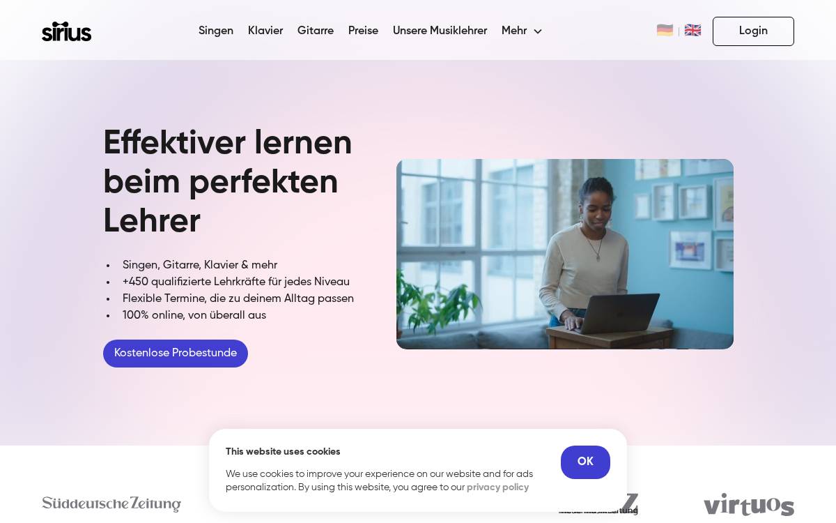 Sirius website preview