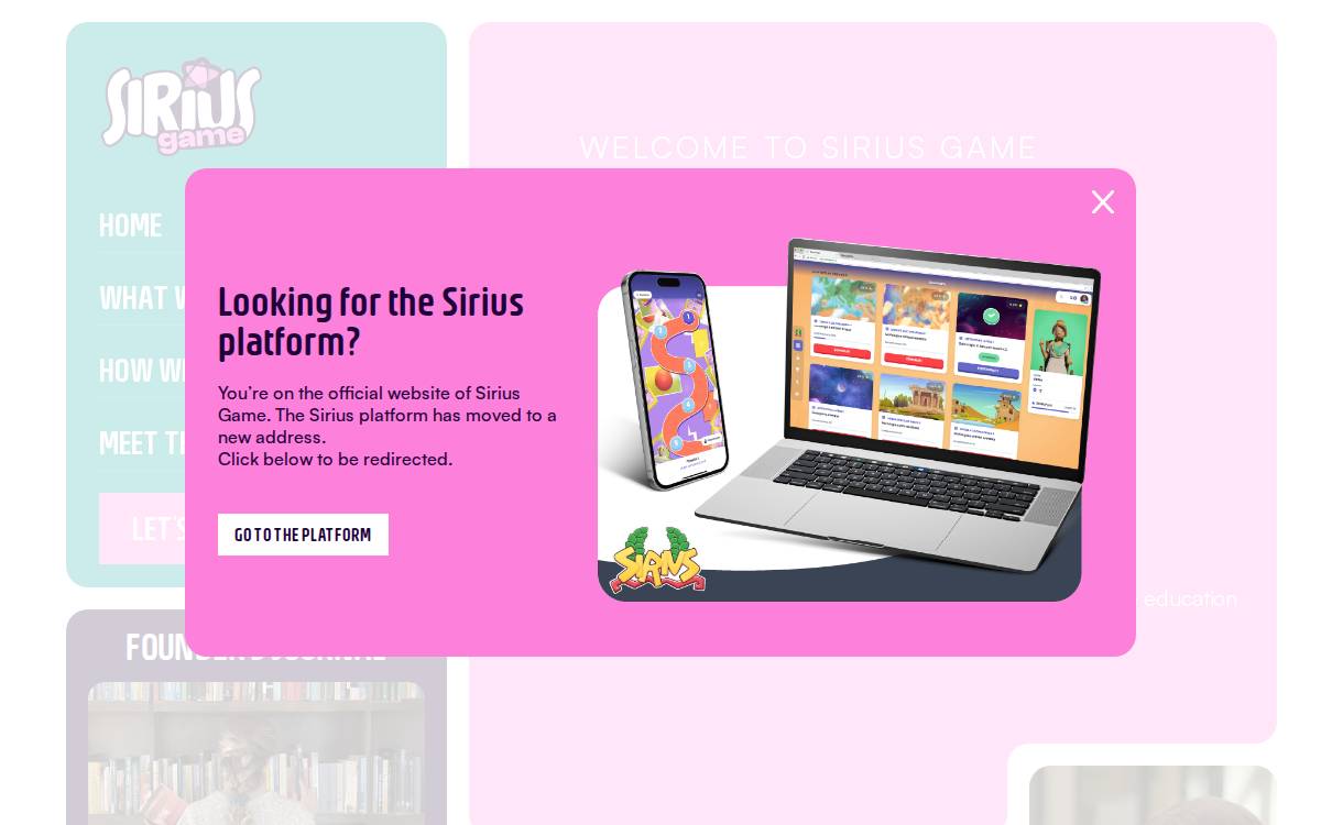Siriusgame website preview