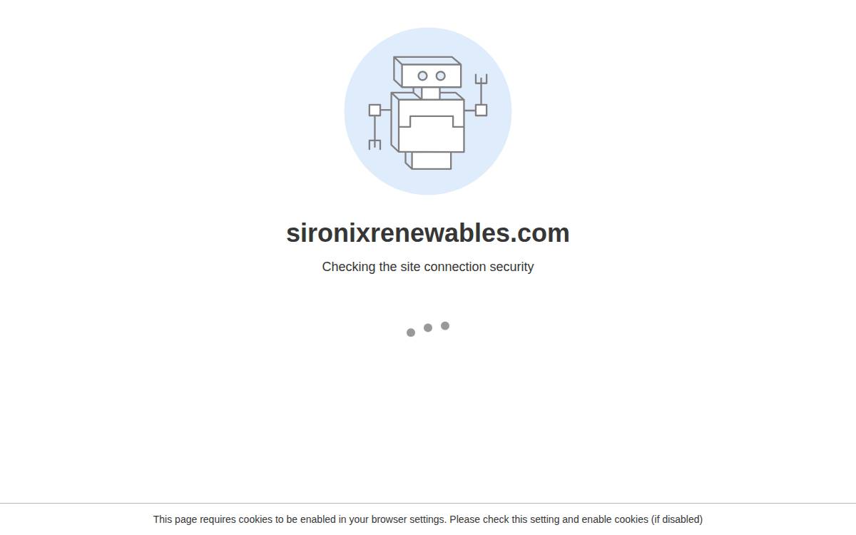 Sironix Renewables Green Text website preview
