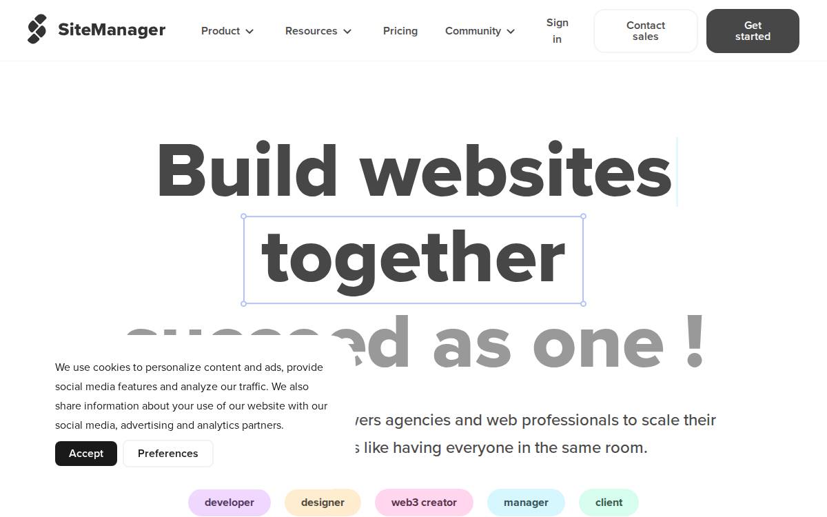 Sitemanager website preview
