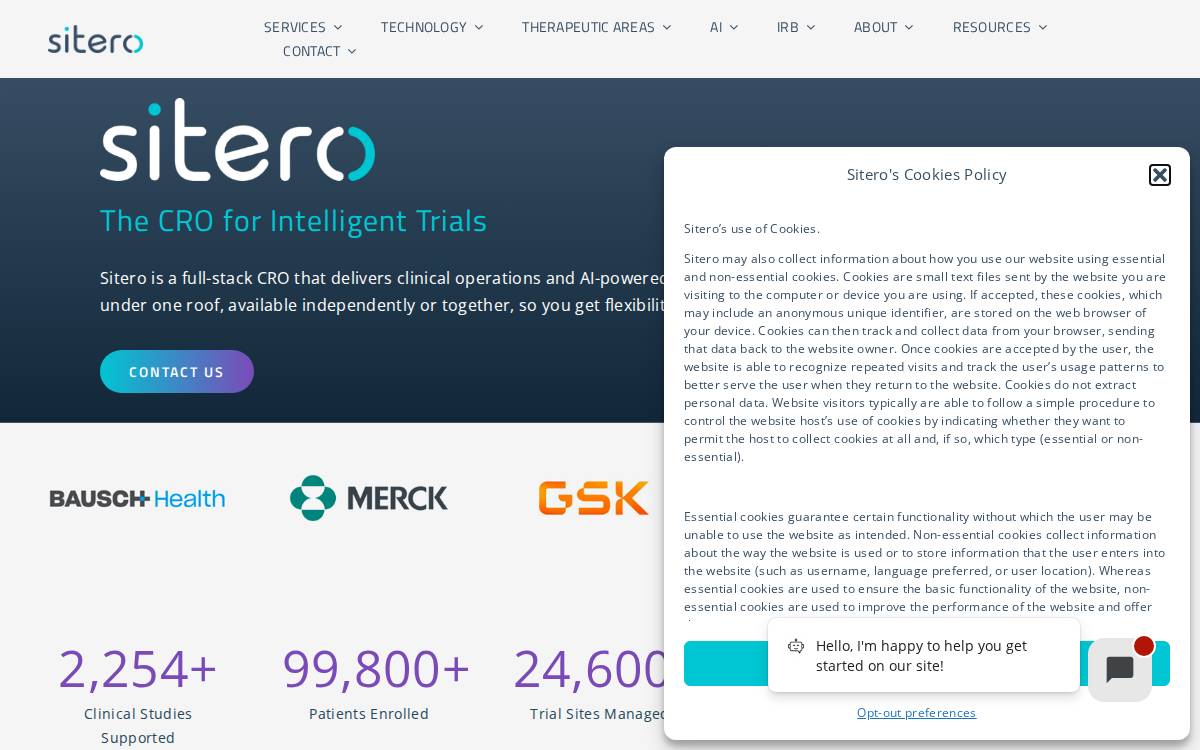 Sitero website preview