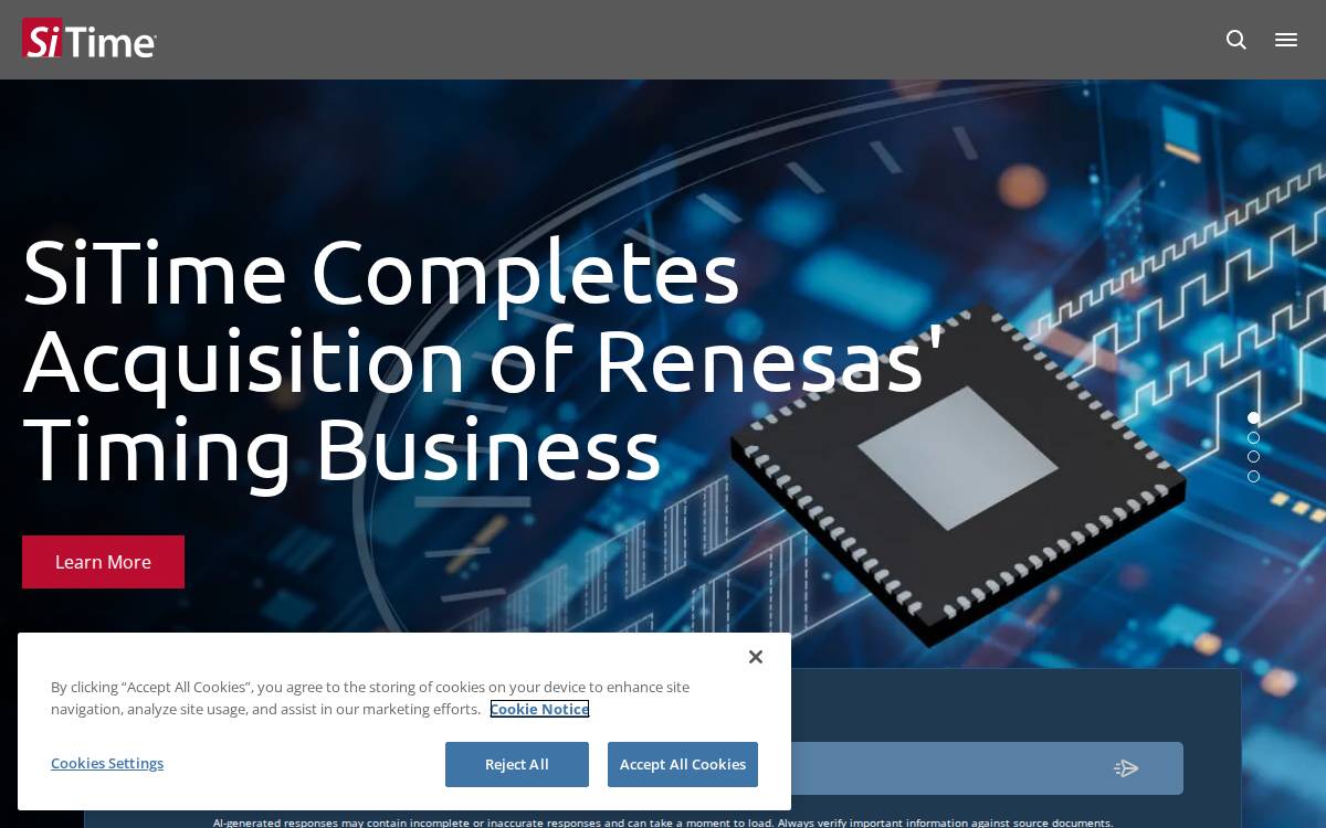 SiTime Corporation （米国） website preview