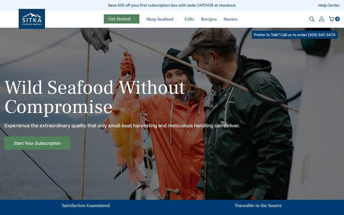 Sitka Salmon website preview