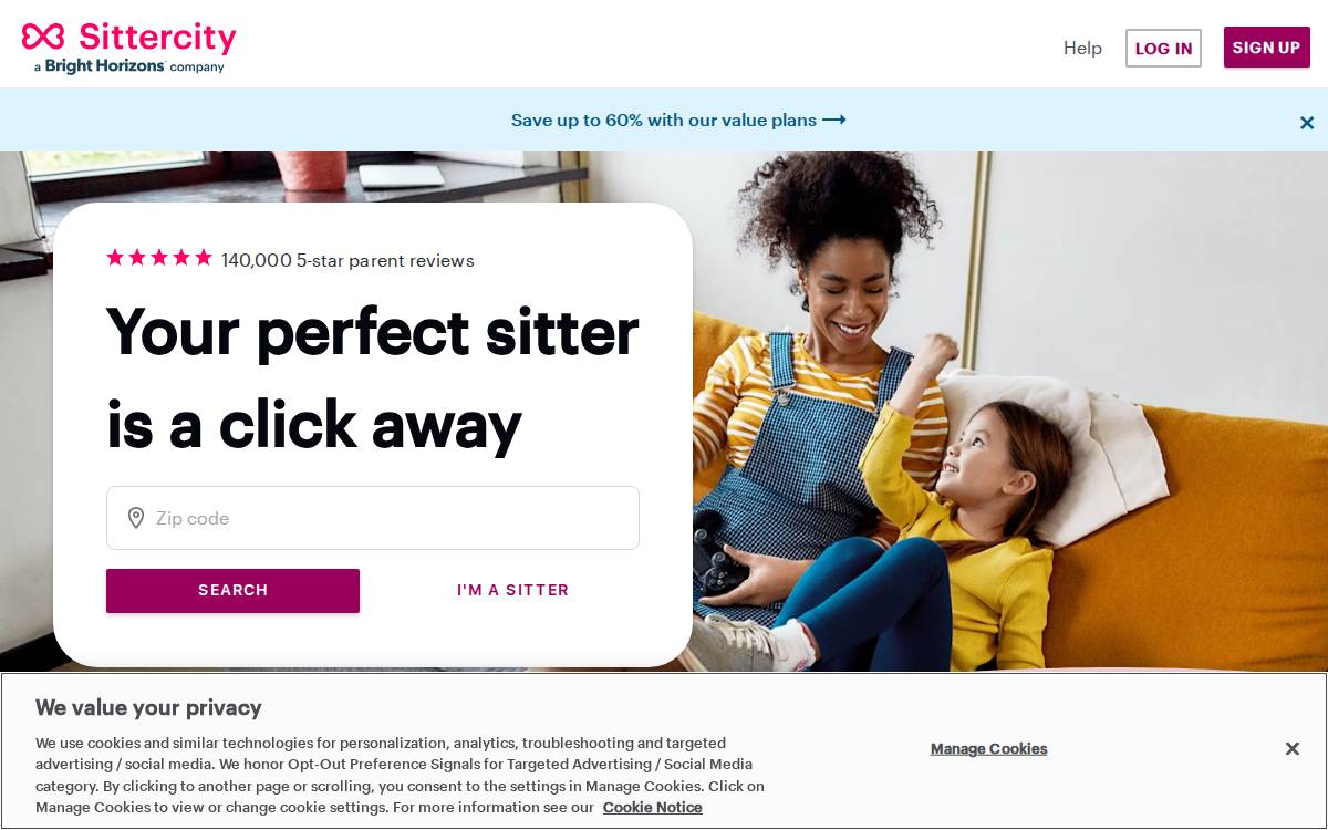 Sittercity website preview