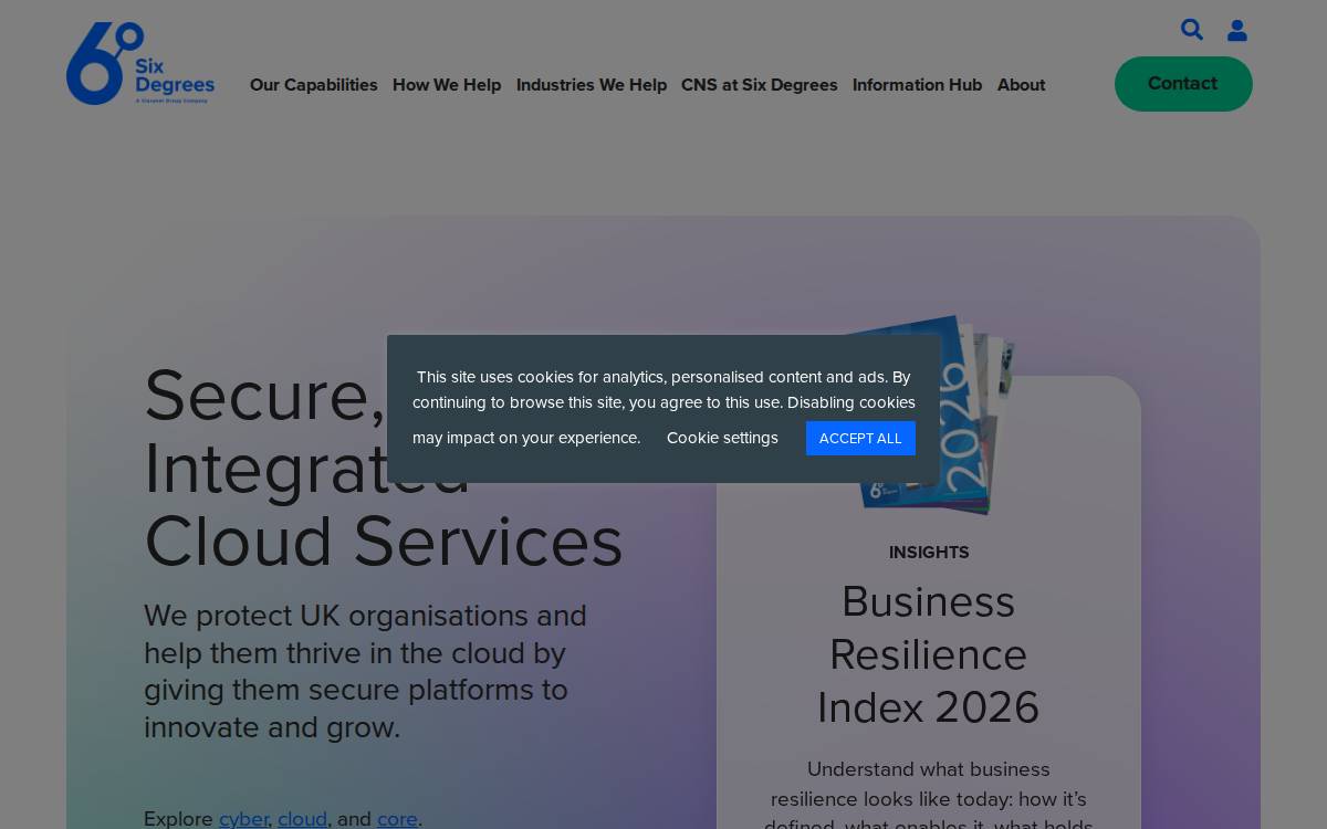 Six Degrees website preview