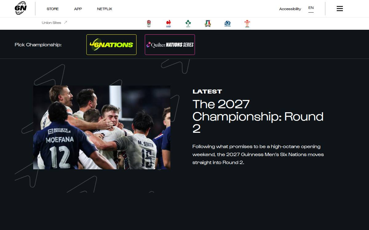 Six Nations Rugby website preview