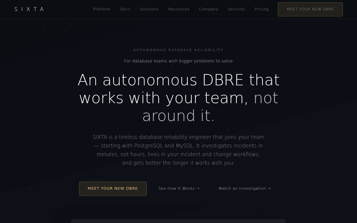 Sixta website preview