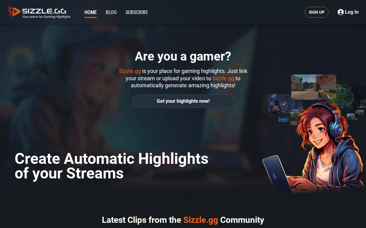 Sizzle website preview