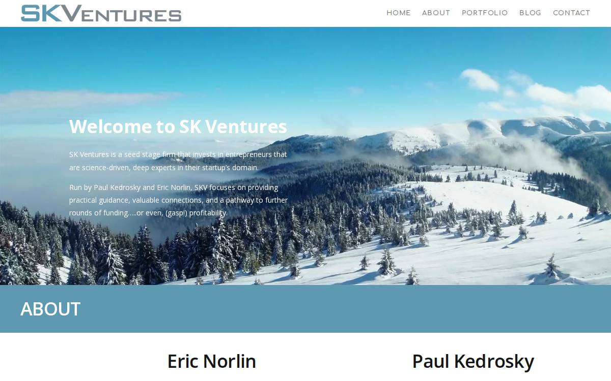 SK Venture Capital website preview